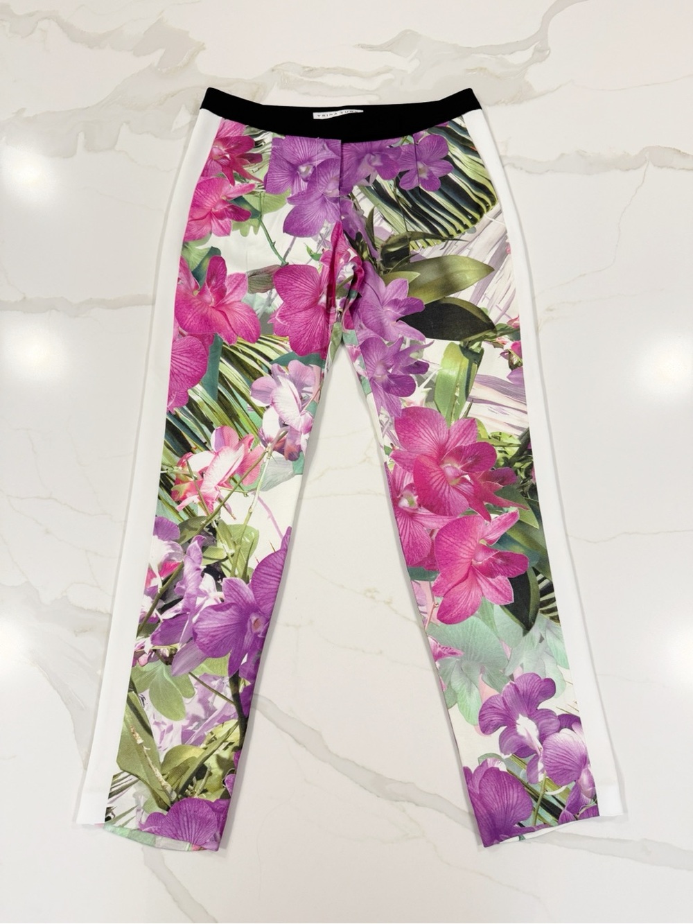 Trina Turk Tropical Floral Tuxedo Pants Sz 2